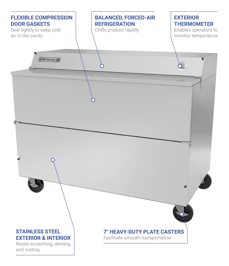 Beverage Air SMF58HC-1-S Milk Cooler w/ Top & Side Access - (1024) Half Pint Carton Capacity, 115v