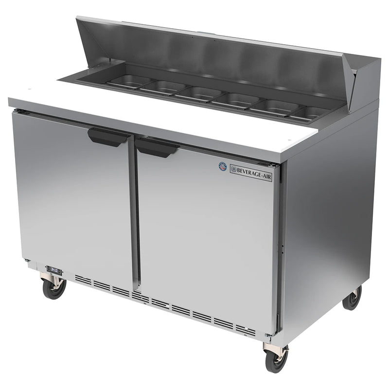 Beverage-Air SPE48HC-12 48" Hydrocarbon Series Sandwich/Salad Prep Table w/ Refrigerated Base, 115v