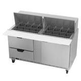 Beverage-Air SPED60HC-24M-2 60" Hydrocarbon Series Mega Top Sandwich/Salad Prep Table w/ Refrigerated Base, 115v