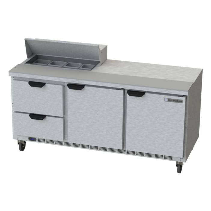 Beverage Air SPED72HC-08-2 72" Sandwich/Salad Prep Table w/ Refrigerated Base, 115v