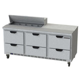 Beverage Air UCRD72AHC-6 72" W Undercounter Refrigerator w/ (3) Section & (6) Drawer, 115v