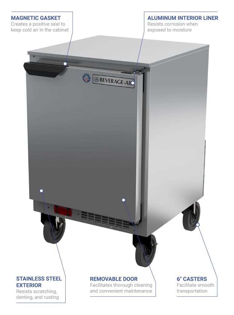 Beverage Air UCF20HC 20" W Undercounter Freezer w/ (1) Section & (1) Door, 115v