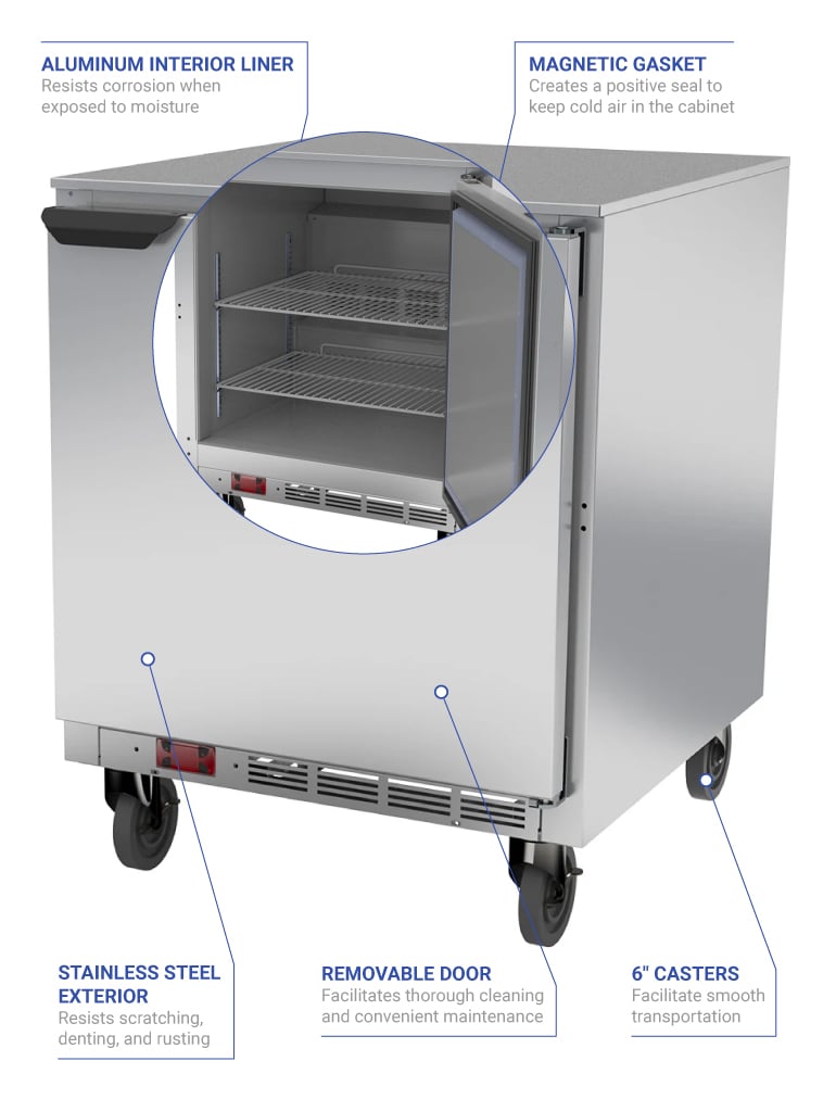 Beverage Air UCF27AHC 27" W Undercounter Freezer w/ (1) Section & (1) Door, 115v