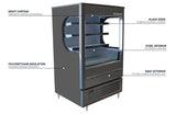 Beverage Air VMHC7-1-G 35 1/2" Vertical Open Air Cooler w/ (4) Levels - Gray, 115v