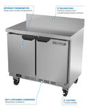 Beverage Air WTR34HC 34" Worktop Refrigerator w/ (2) Sections, 115v