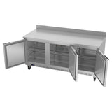 Beverage Air WTR72AHC 72" Worktop Refrigerator w/ (3) Section, 115