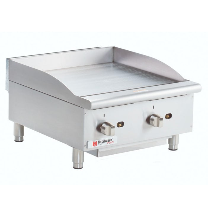 Cecilware Pro CE-G24TPF 24" Gas Griddle w/ Thermostatic Controls - 1" Steel Plate, Convertible
