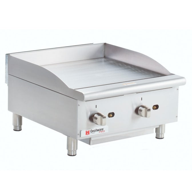 Cecilware Pro CE-G24TPF 24" Gas Griddle w/ Thermostatic Controls - 1" Steel Plate, Convertible