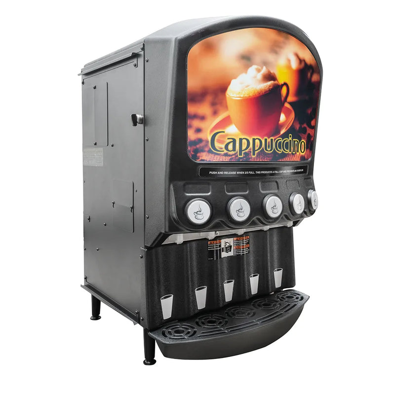 Grindmaster PIC5 5 Flavor Hot Chocolate/Cappuccino Dispenser w/ (5) 5 lb Hoppers, 120v
