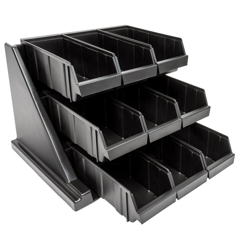 Cambro 9RS9110 Condiment Organizer w/ (9) Bins - Black