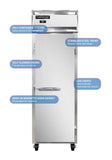 Continental 1RN 26" One Section Reach In Refrigerator, (1) Right Hinge Solid Door, 115v