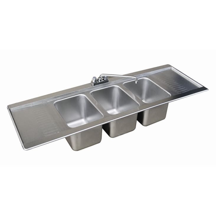 Advance Tabco DBS-63C 72" 2 Compartment Sink w/ 10"L x 14"W Bowl, 10" Deep