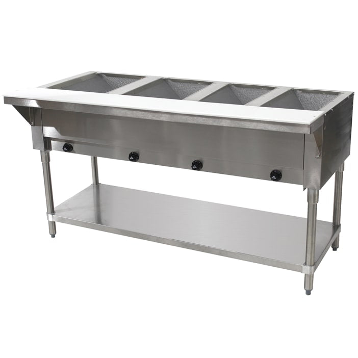 Advance Tabco HF-4G-NAT 62 3/8" Hot Food Table w/ (4) Wells & Cutting Board, Natural Gas