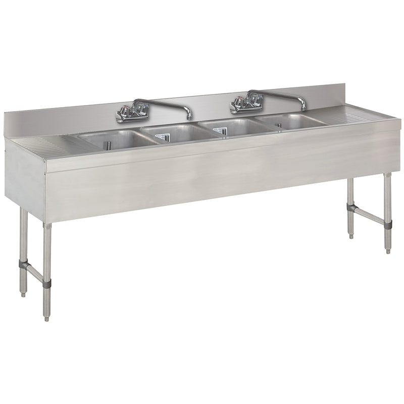 Advance Tabco SLB-64C 72" 4 Compartment Sink w/ 10"L x 14"W Bowl, 10" Deep