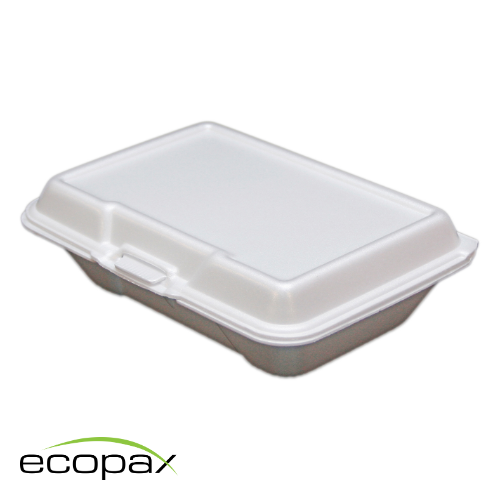 Clamshell Container - Foam - 1 Compartment - White - 9.25x6.375x2.875 (200)