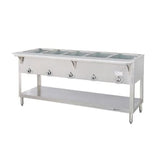 Duke E305 72 3/8" Hot Food Table w/ (5) Wells & Cutting Board, 120v