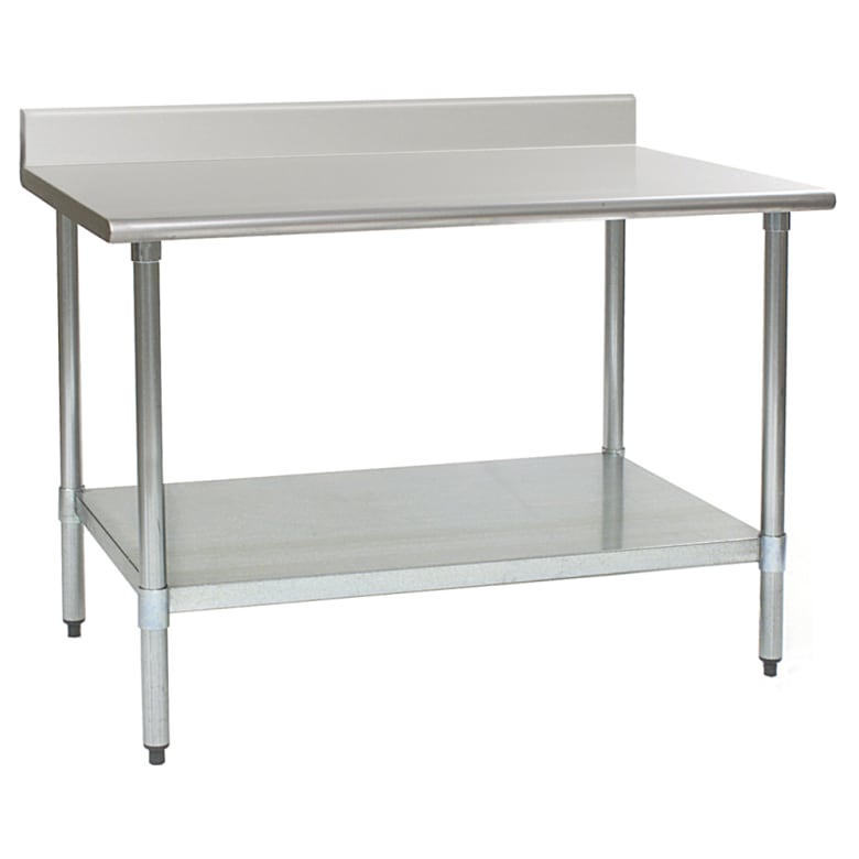 Eagle Group T2448B-BS 48" 16 ga Work Table w/ Undershelf & 430 Series Stainless Top, 4 1/2" Backsplash