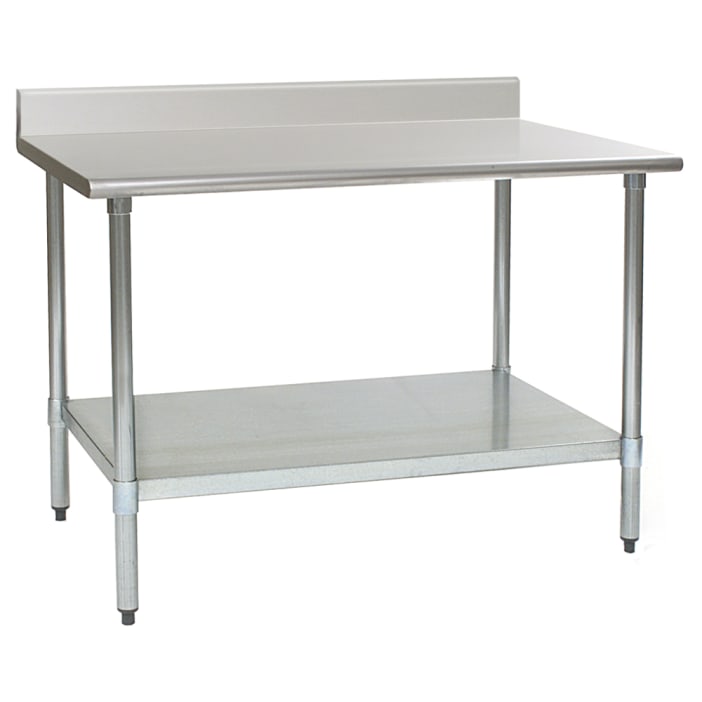 Eagle Group T2448B-BS 48" 16 ga Work Table w/ Undershelf & 430 Series Stainless Top, 4 1/2" Backsplash