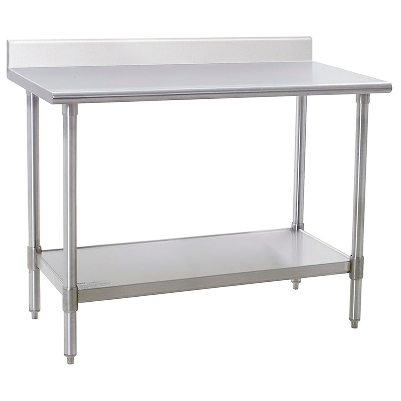 Eagle Group T2448SEB-BS 48" 16 ga Work Table w/ Undershelf & 300 Series Stainless Top, 4 1/2" Backsplash