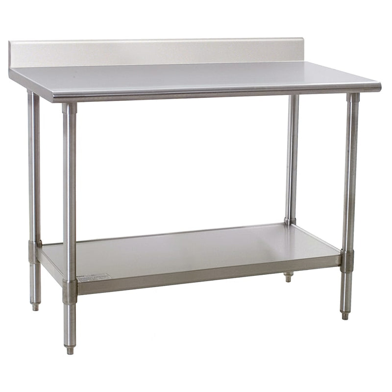 Eagle Group T2448SE-BS 48" 14 ga Work Table w/ Undershelf & 300 Series Stainless Top, 4 1/2" Backsplash