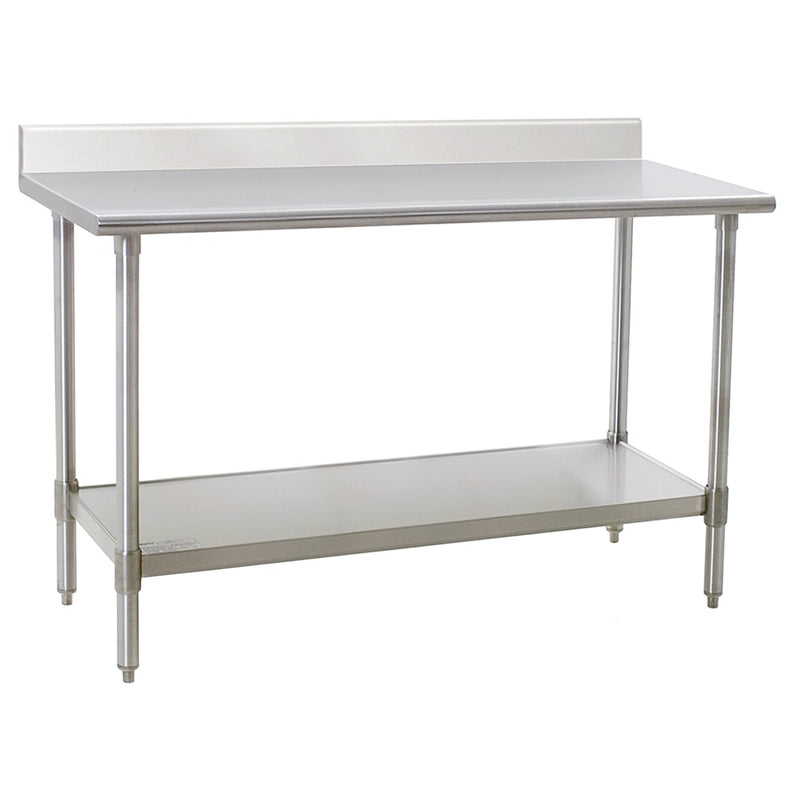 Eagle Group T3060SE-BS 60" 14 ga Work Table w/ Undershelf & 300 Series Stainless Top, 4 1/2" Backsplash