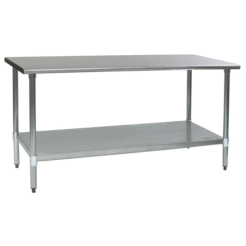 Eagle Group T3072B 72" 16 ga Work Table w/ Undershelf & 430 Series Stainless Flat Top