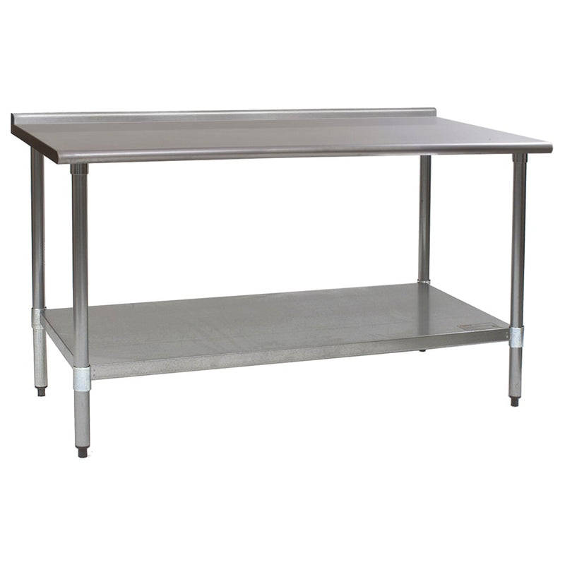 Eagle Group UT3060B 60" 16 ga Work Table w/ Undershelf & 430 Series Stainless Top, 1 1/2" Backsplash