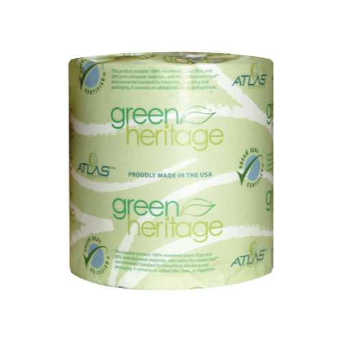 Toilet Paper Tissue - Green Heritage - 2 Ply - 500 Sheet Roll - 4.5x3.1 Sheet (96)