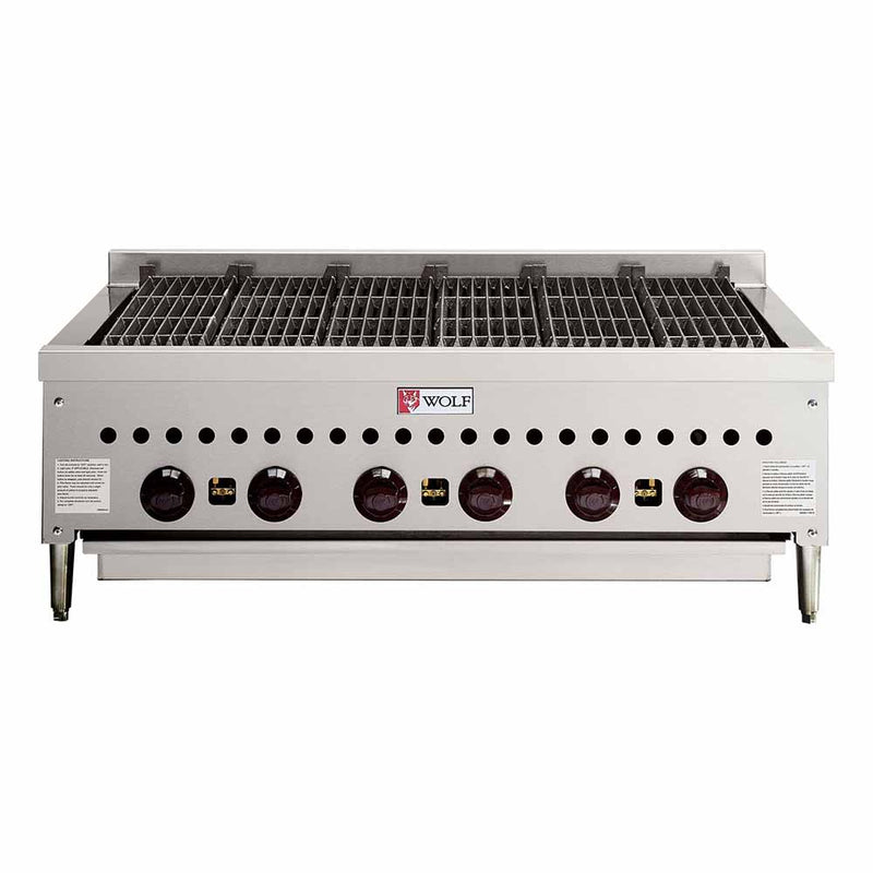 Wolf SCB36 36" Gas Charbroiler w/ (6) Burners & Cast Iron Grates, Natural Gas