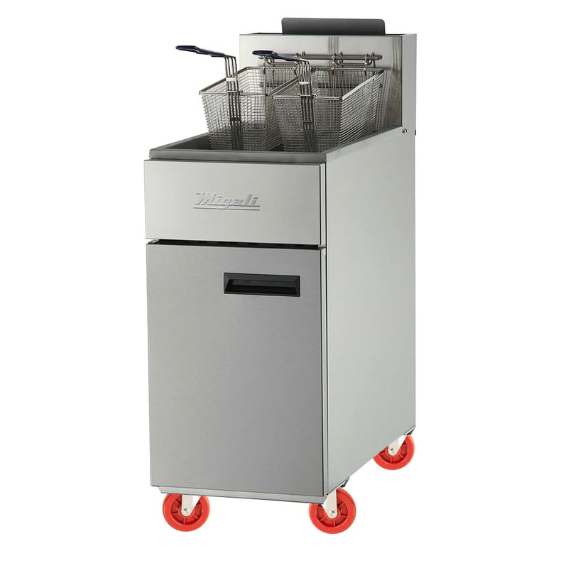 Gas Fryer - (1) 40 lb Vat, Floor Model, Natural Gas