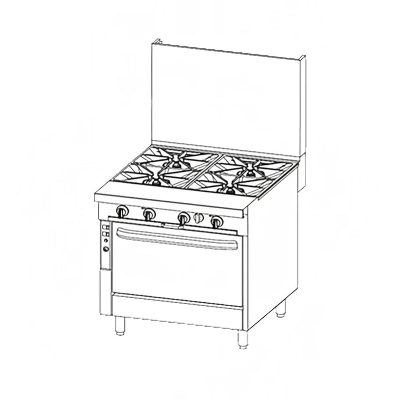 Southbend P36D-XX 36" 4 Burner Gas Range w/ Standard Oven, Natural Gas