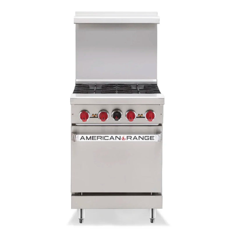 American Range AR-4 24" 4 Burner Gas Range w/ Space Saver Oven, Natural Gas