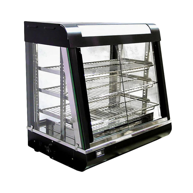 Omcan 21749 26" Dual Service Countertop Heated Display Case - (3) Shelves, 110v