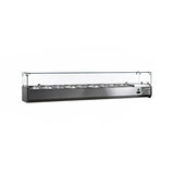 Omcan 46680 78 7/10" Countertop Refrigerated Prep Rail w/ Sneeze Guard