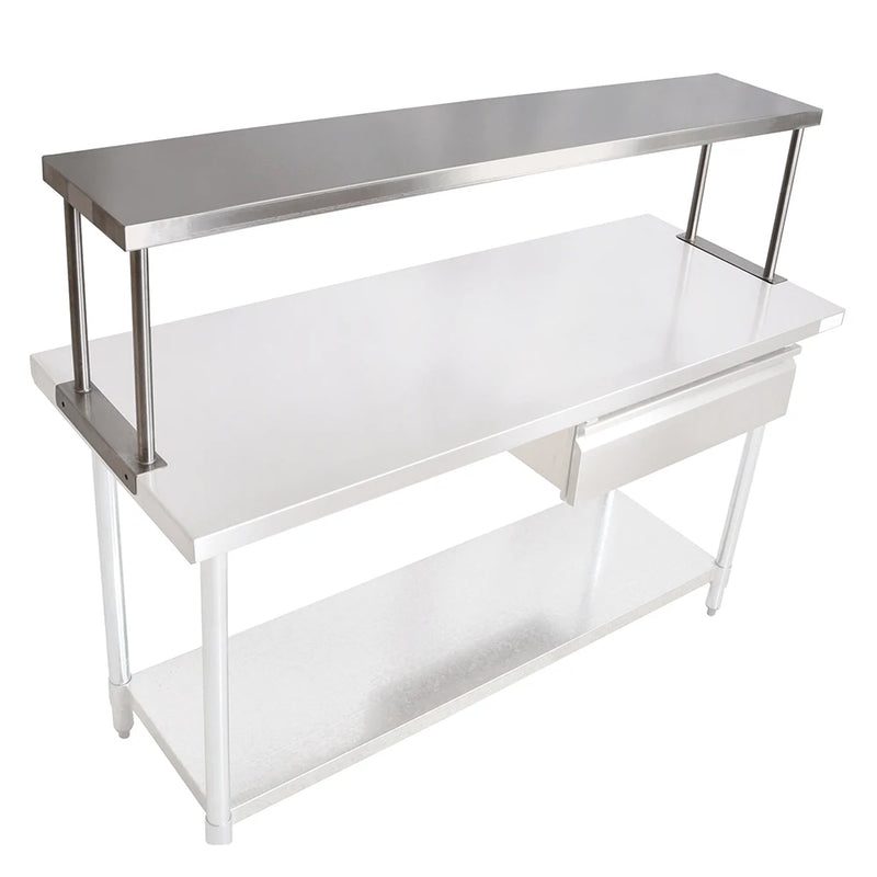 John Boos OS-ES-1260 Single Economy Overshelf, 18 ga Stainless, 12" x 60"