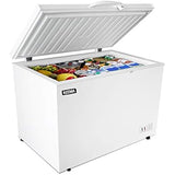 Kitma 15.9 Cu. Ft Commercial Top Chest Freezer for Ice Cream and Groceries - Adjustable Thermostat, Lock, Rollers