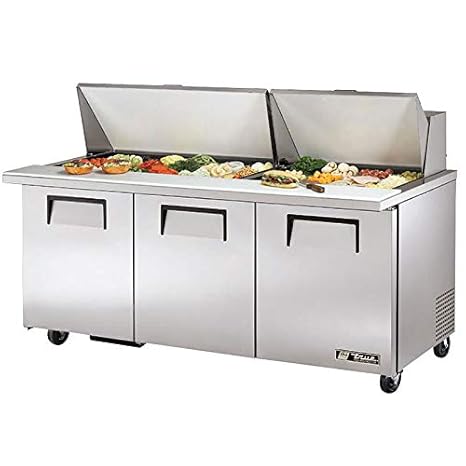 True TSSU-72-30MB-ST Sandwich/Salad Prep Table - Three Door, 72"W