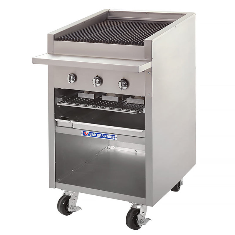 Bakers Pride F-24RS 24" Floor Model Gas Charbroiler w/ Stainless Steel Radiants - (4) Burners, Natural Gas