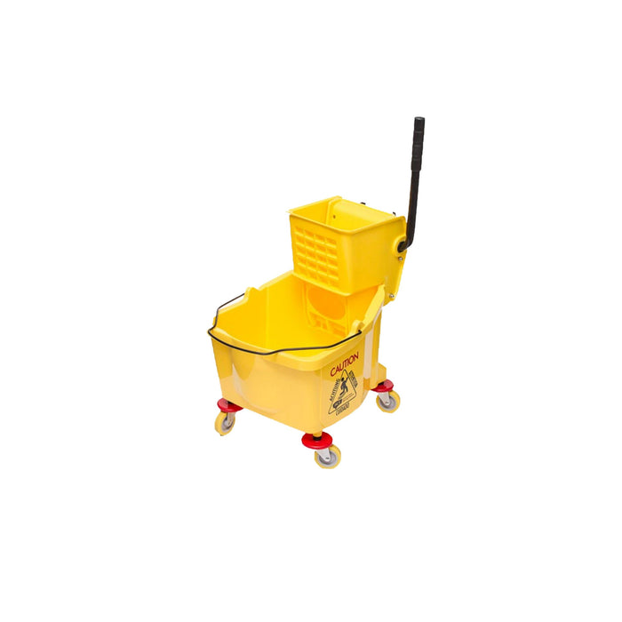 Mop Bucket With Wringer - Yellow - 26 qt (1)