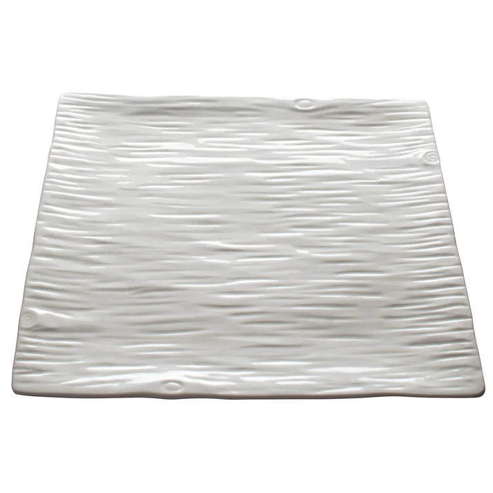 WDP002-207 - Dalmata Porcelain Square Platter, Creamy White - 14"