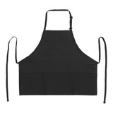 BA-2724K - Mid-Length Bib Apron with 3-Pockets - Black