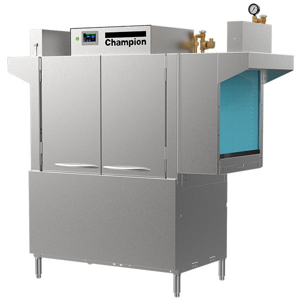 54 PRO High-Temperature Rack Conveyor Dishwashing Machines with Progressive Drive System and HMI Prodigy Controller.