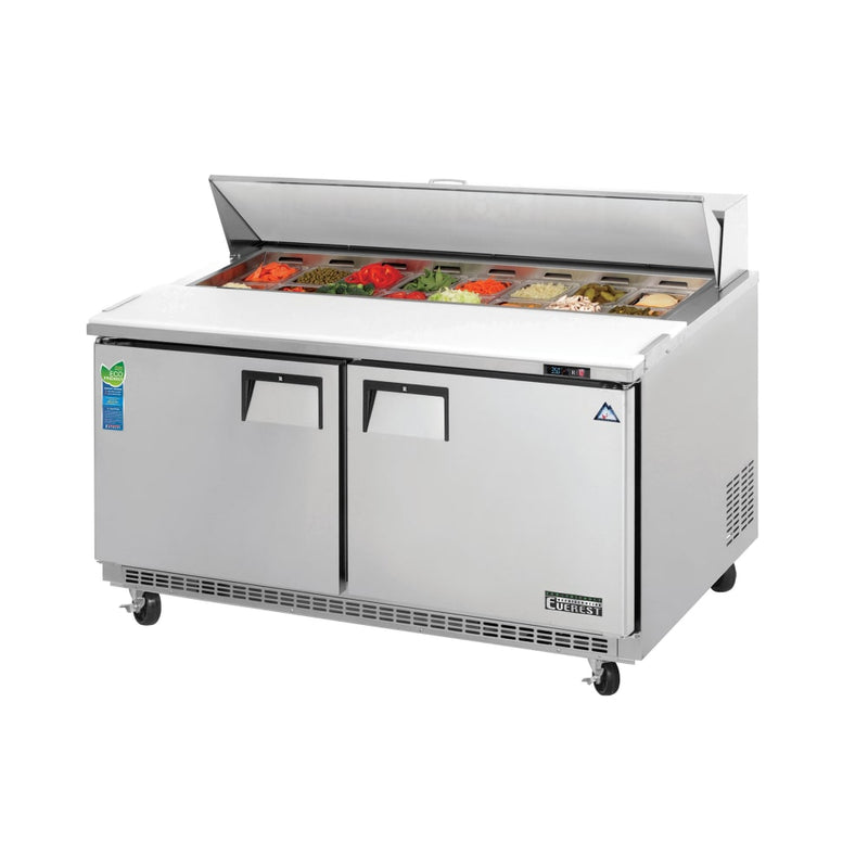 Everest Refrigeration EPBNWR2 59 1/8" Sandwich/Salad Prep Table w/ Refrigerated Base, 115v