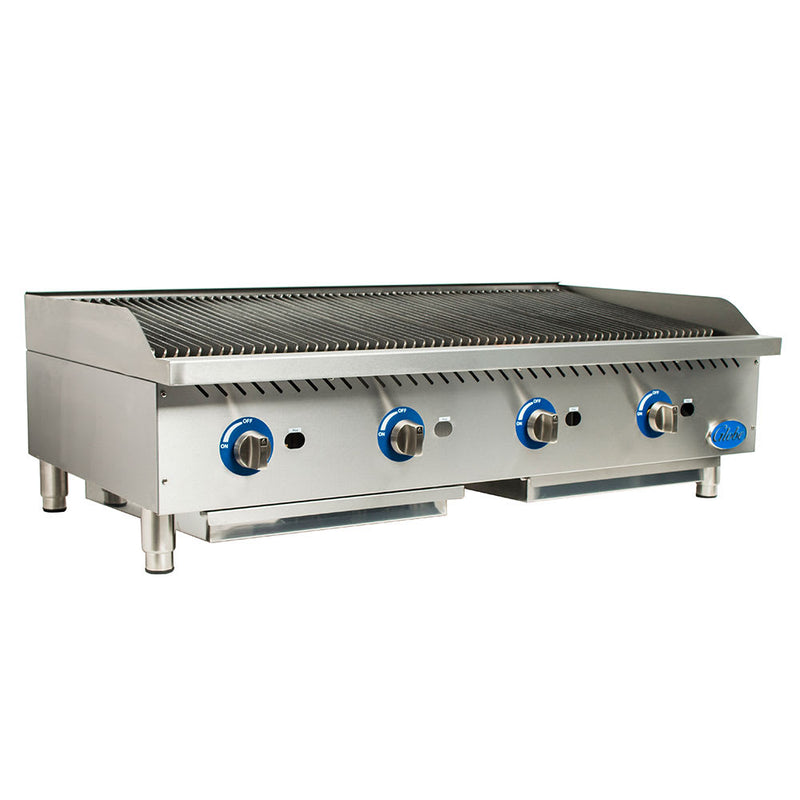 Globe GCB48G-CR 48" Countertop Gas Charbroiler w/ Reversible Grates, Radiant