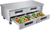 KITMA Chef Base Refrigerator, 4 Drawer Commercial Refrigerated Chef Base, 76