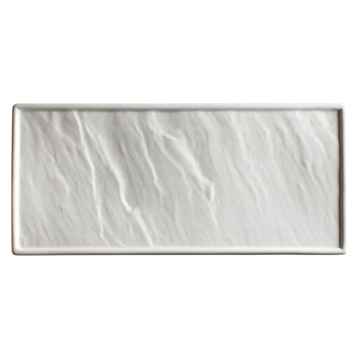 WDP001-202 - Calacatta Porcelain Rectangular Platter, Creamy White - 12"