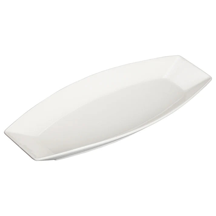 WDP017-110 - 15-1/4" x 6-1/2" Porcelain Oval Plate, Bright White, 12 pcs/case