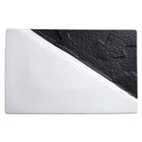 WDP023-203 - Visca Porcelain Rectangular Platter, Black & White - 15-1/2