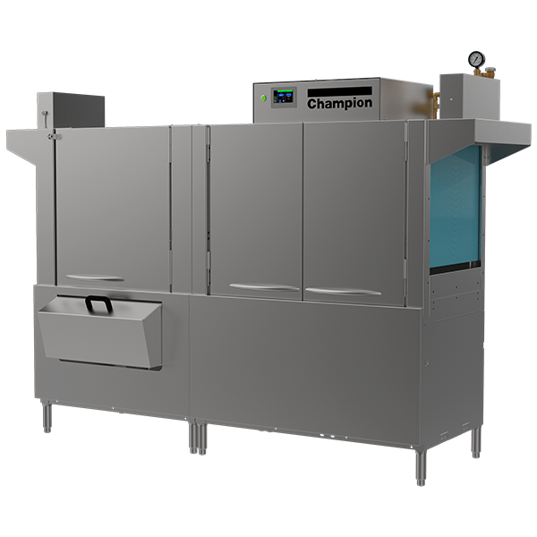 80-PRO HD High-Temperature Rack Conveyor Dishwashing Machines with Progressive Drive System and HMI Prodigy Controller.