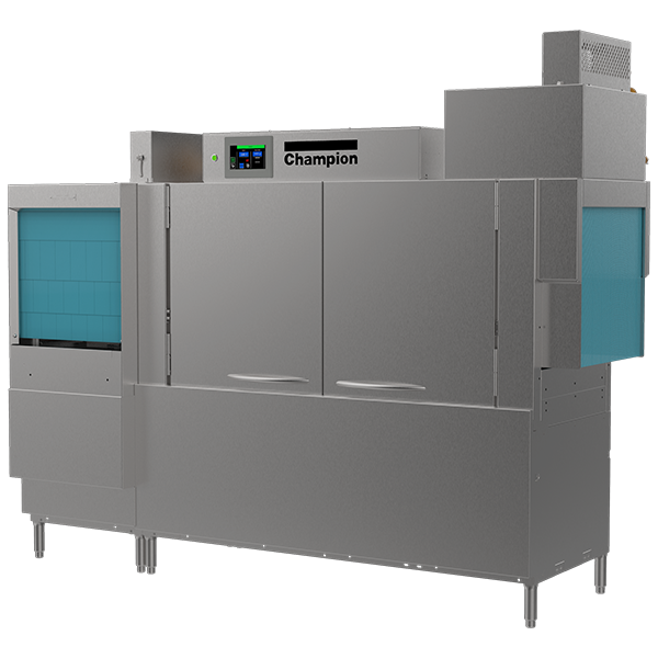 86 PRO-FF-HR High-Temperature Rack Conveyor Dishwashing Machines with Progressive Drive System and HMI Prodigy Controller.